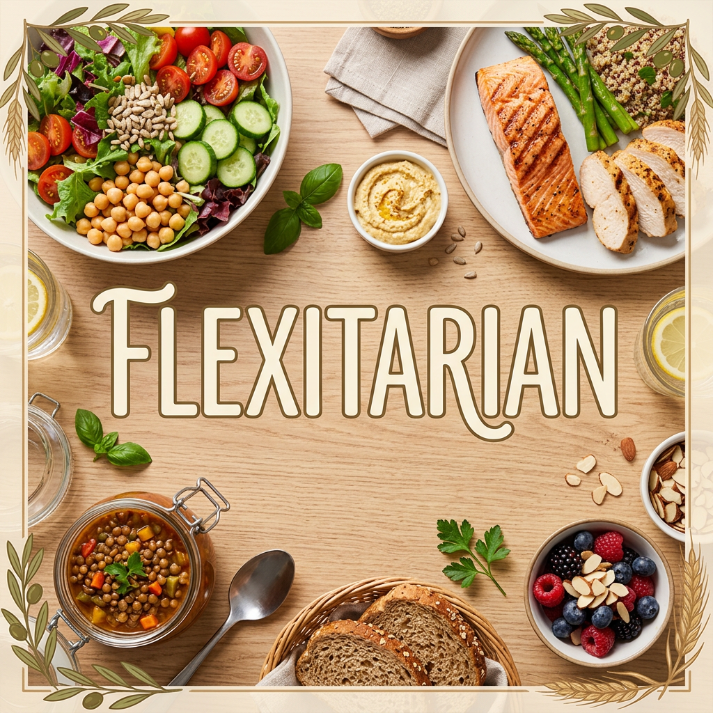 Add word Flexitarian centered on image